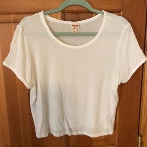 White short sleeved crop top